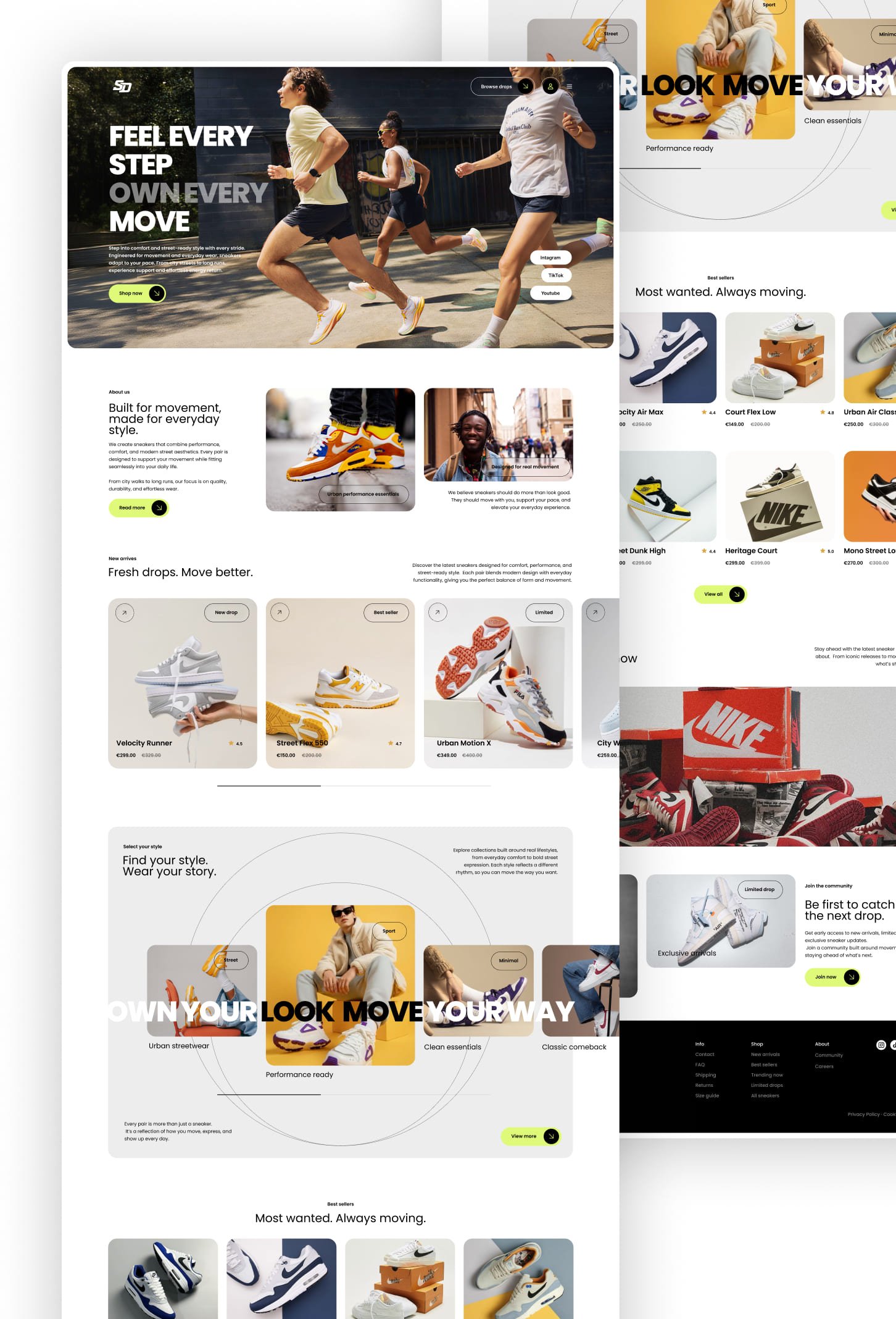 Aurex expanded sneaker e-commerce presentation